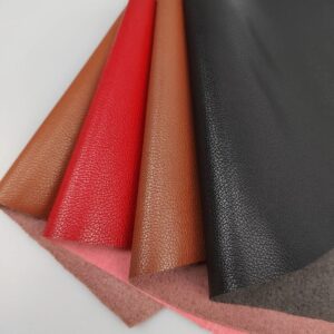 Soft and Smooth Polyester Knitted Fabric Artificial Synthetic PU Leather Fabric for Handbag/Furniture