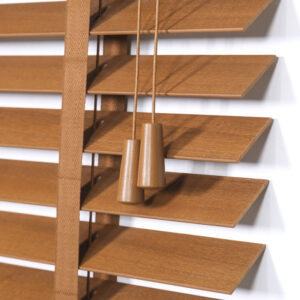 Custom Smart Voice Controllable Basswood Slats Natural Bamboo Wooden Curtain Blinds Shades Window