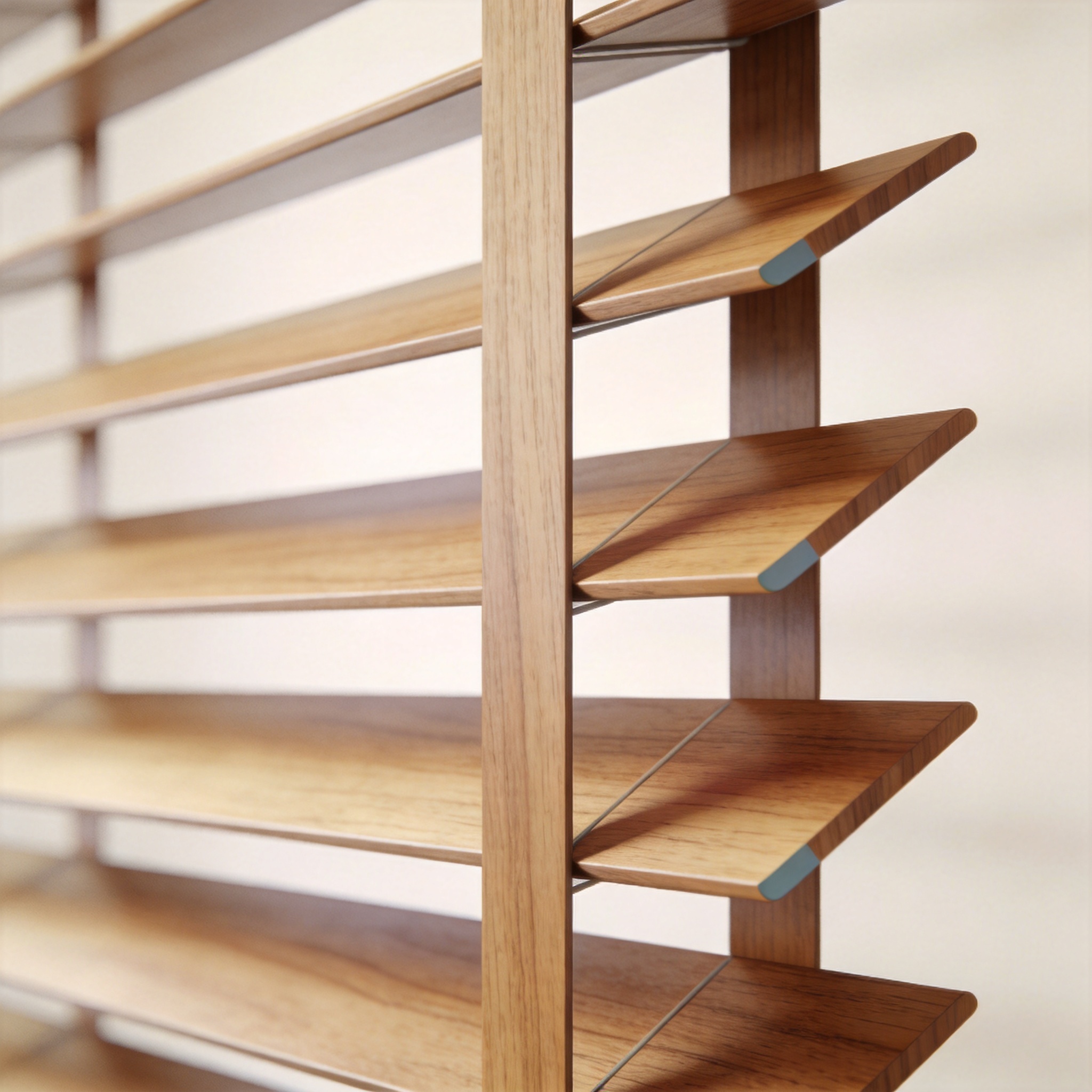 Reclaimed wood blinds in a modern living room