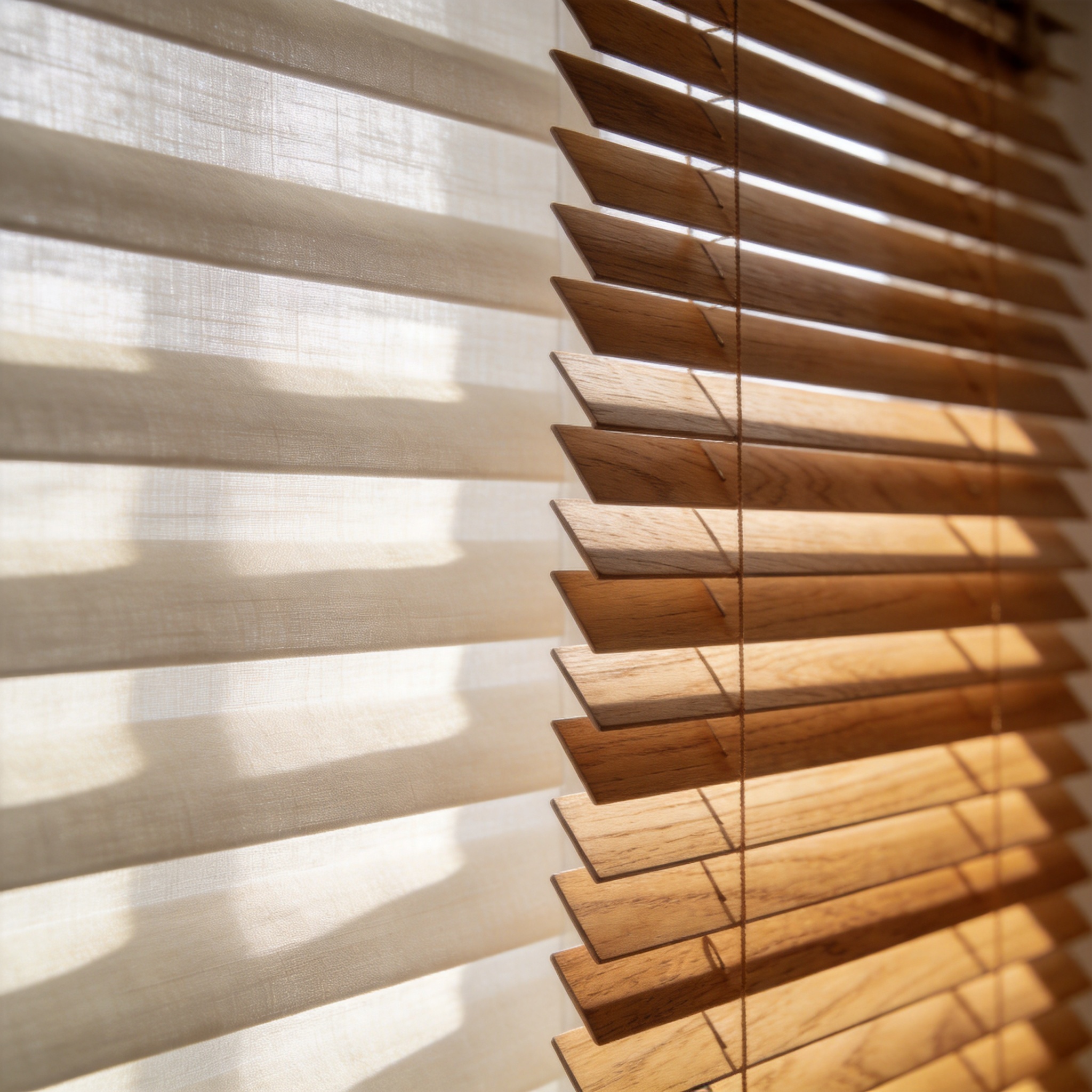 Fabric blind soft texture in living room