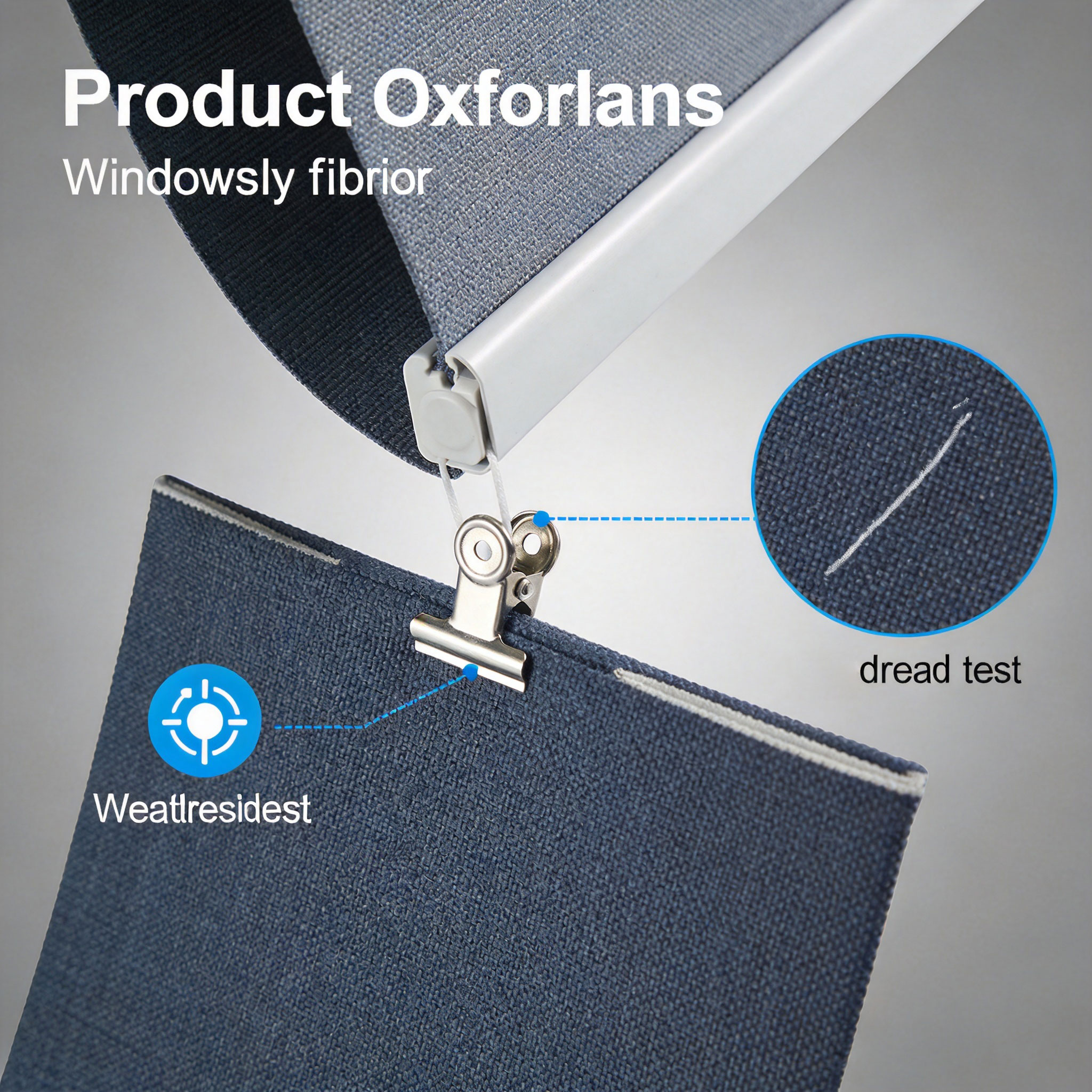Hand holding a piece of Oxford fabric next to a ruler for thickness measurement