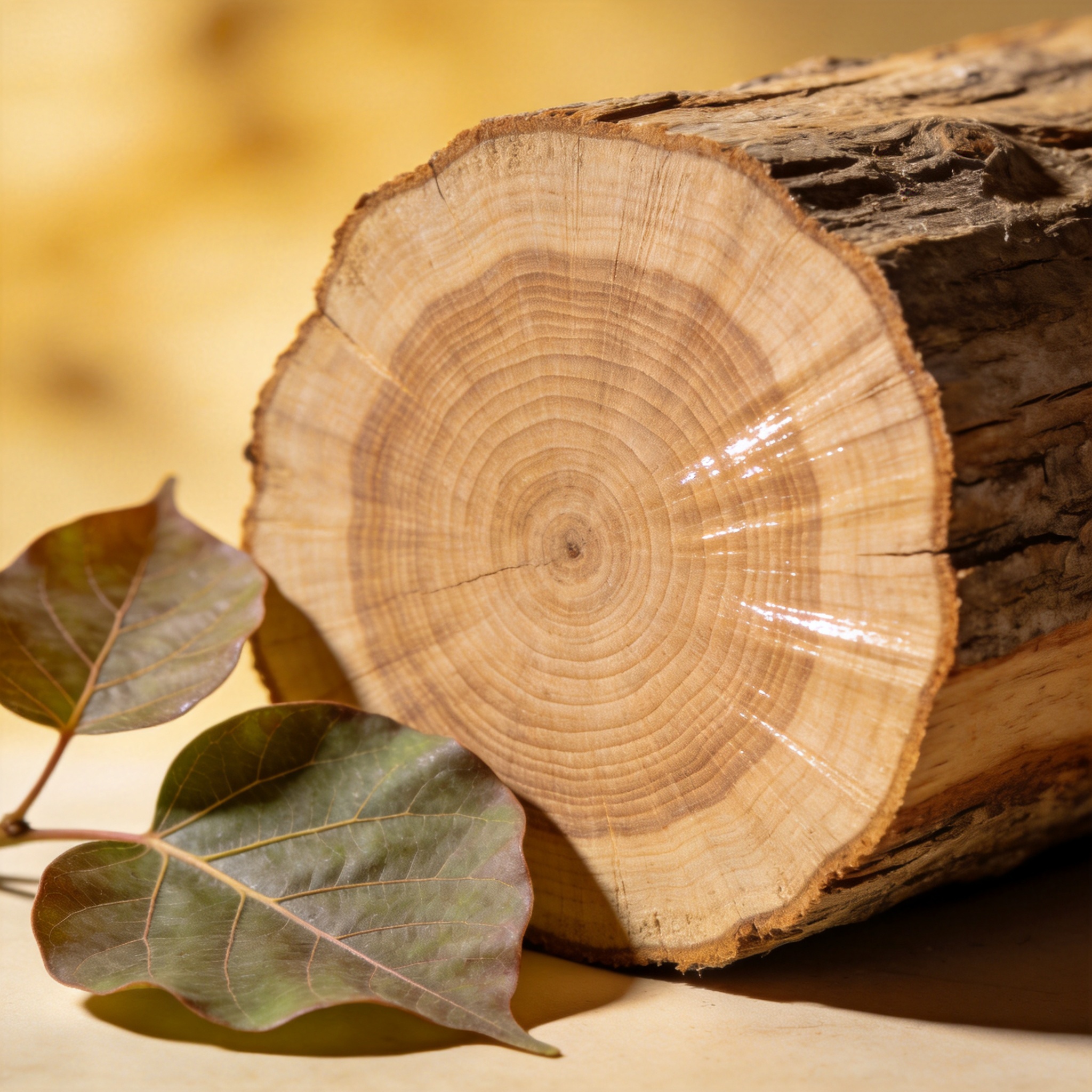Paulownia tree plantation with measuring tape showing growth rings