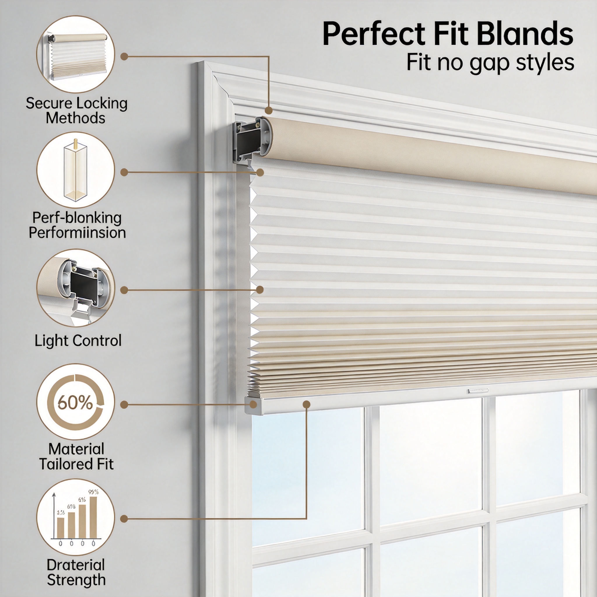 Side-by-side comparison table of Perfect Fit and traditional blind installations