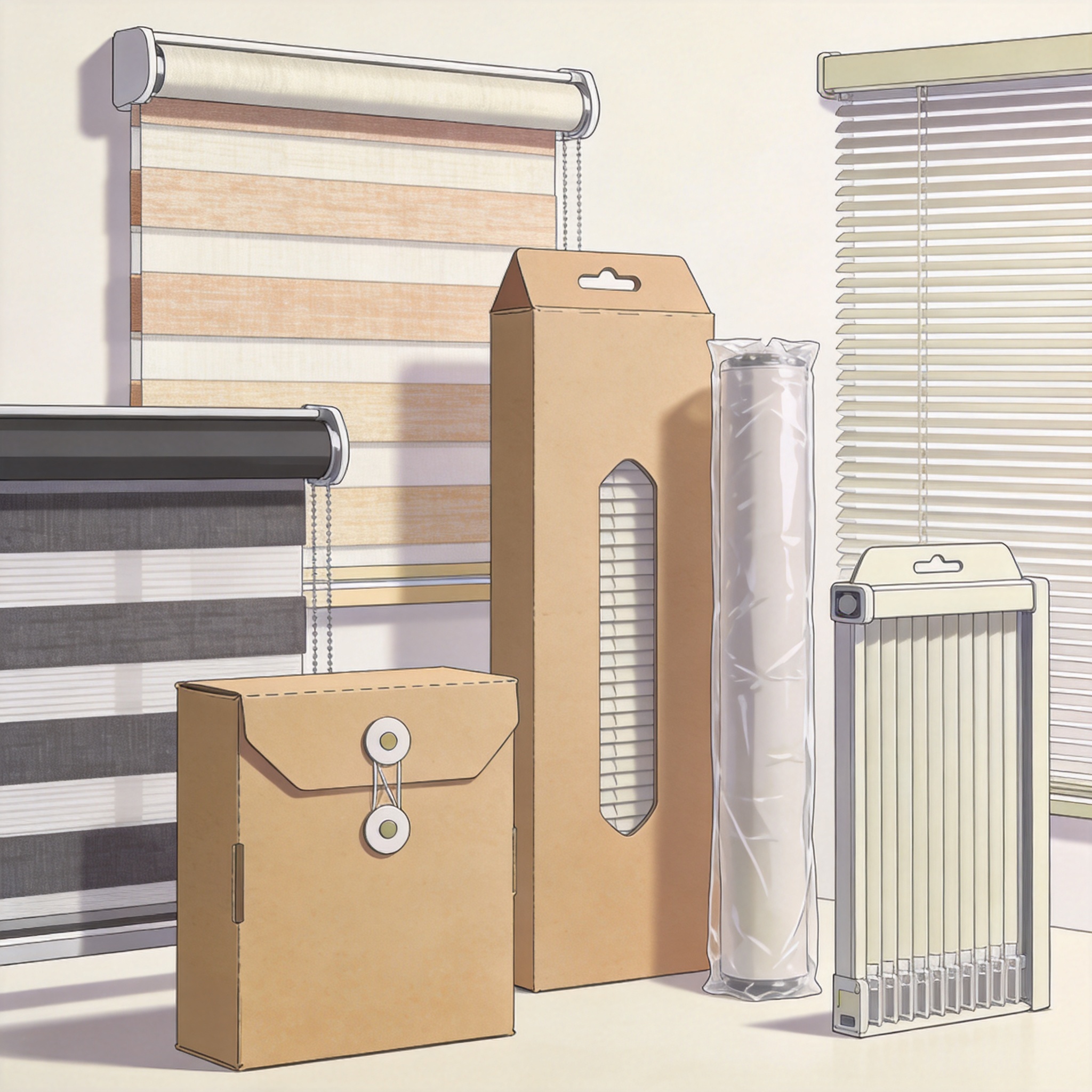 Private labeling process for blinds showing branding stages