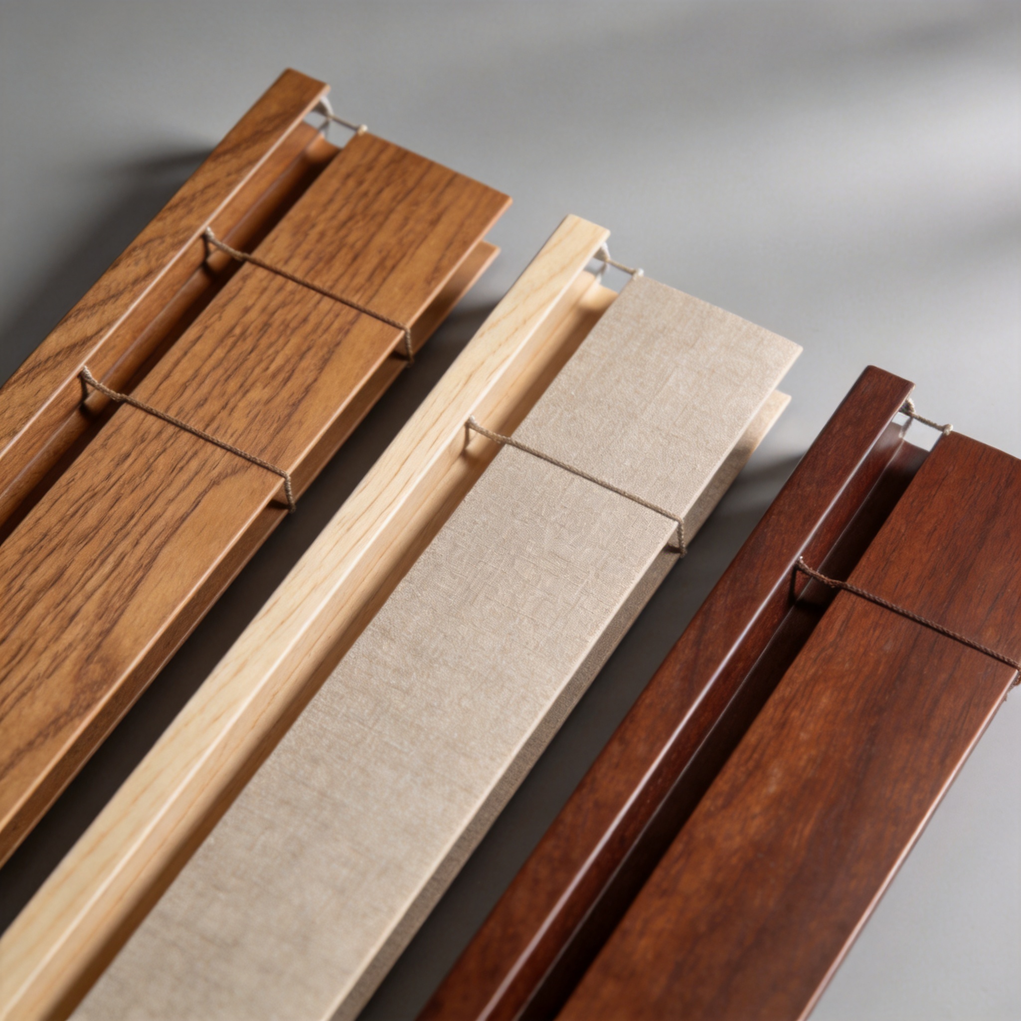 Comparison of basswood, bamboo, and composite wood blind samples