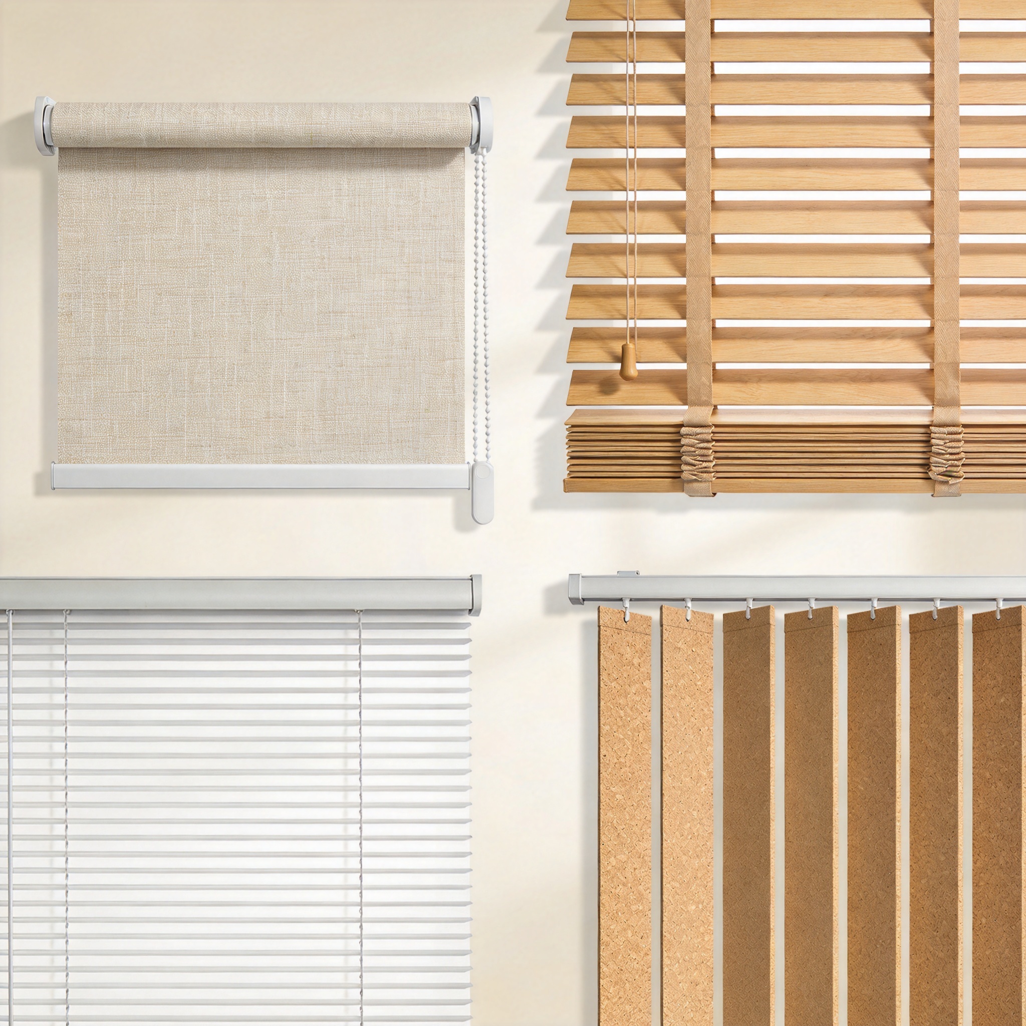 Family installing safe window blinds in a bright living room