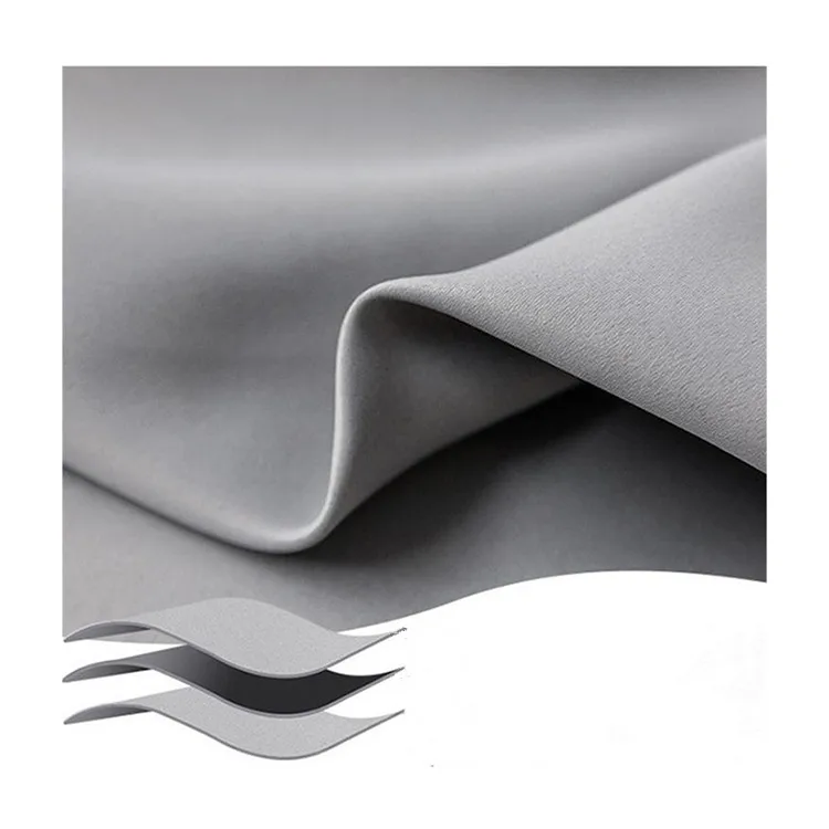 100 Percent Polyester 3-Layer Blackout Twill Curtain Fabric Breathable Woven for Home Hotel
