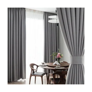 100 Percent Polyester Blackout Twill Curtains Fire Proof Breathable 3-Pass Woven 280gsm 300cm Width