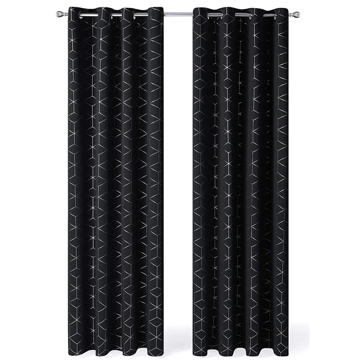 100 Percent Polyester Fire Retardant Hot Stamping Blackout Curtain Fabric - Image 3