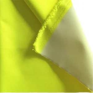 100 Percent Polyester Twill Gabardine White PU Coating Water Resistant Fluorescent Eco-Friendly Work Wear Uniform Girls