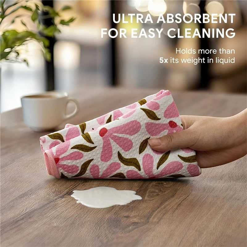 16x28 Inch Recycled Microfiber Waffle Kitchen Towel Quick Dry Absorbent Dish Cloth - Image 4