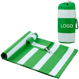 2 Pack Microfiber Absorbent Quick Dry Towel Set Stripe Sublimation Print Beach