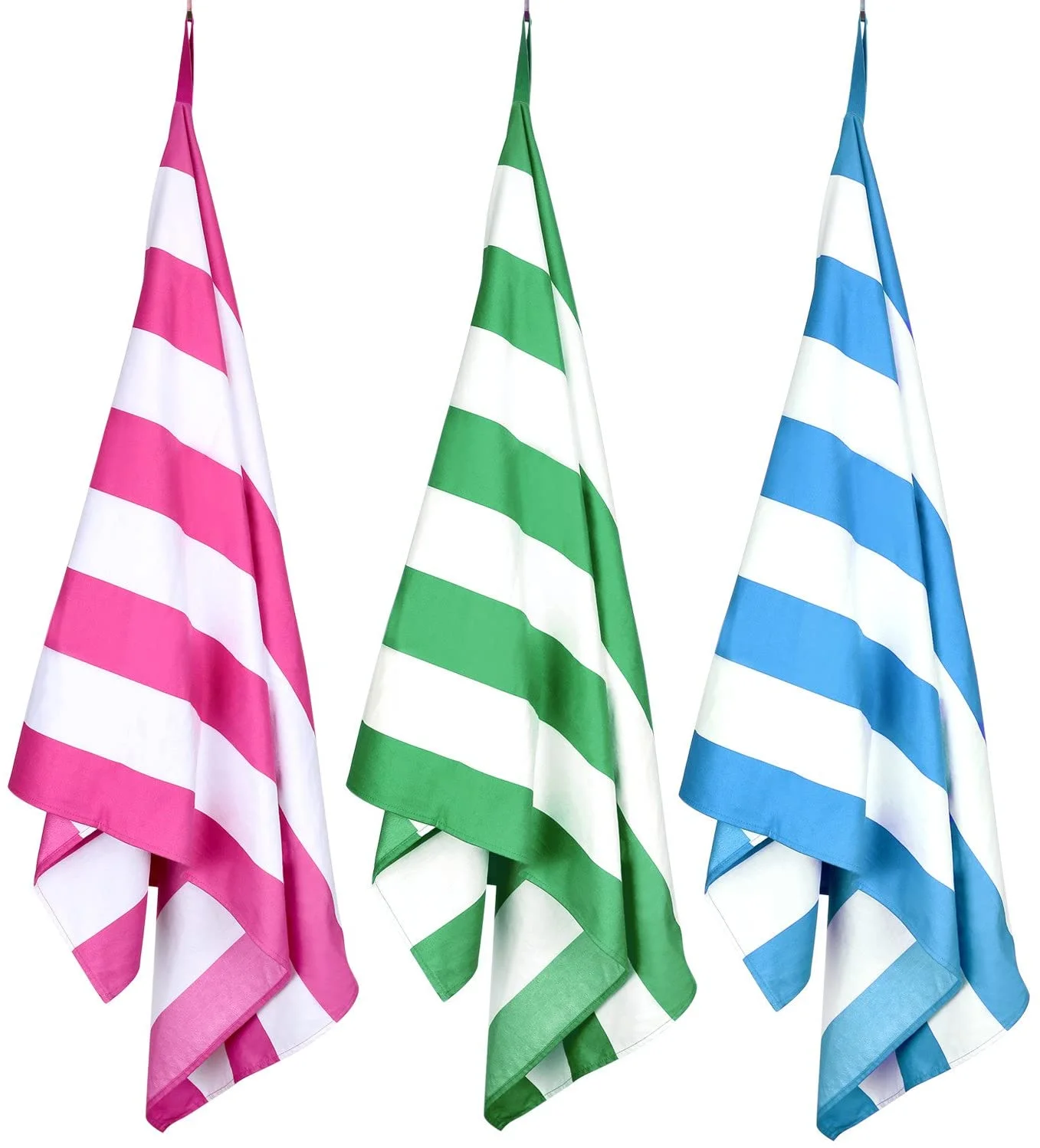 2 Pack Microfiber Absorbent Quick Dry Towel Set Stripe Sublimation Print Beach - Image 5