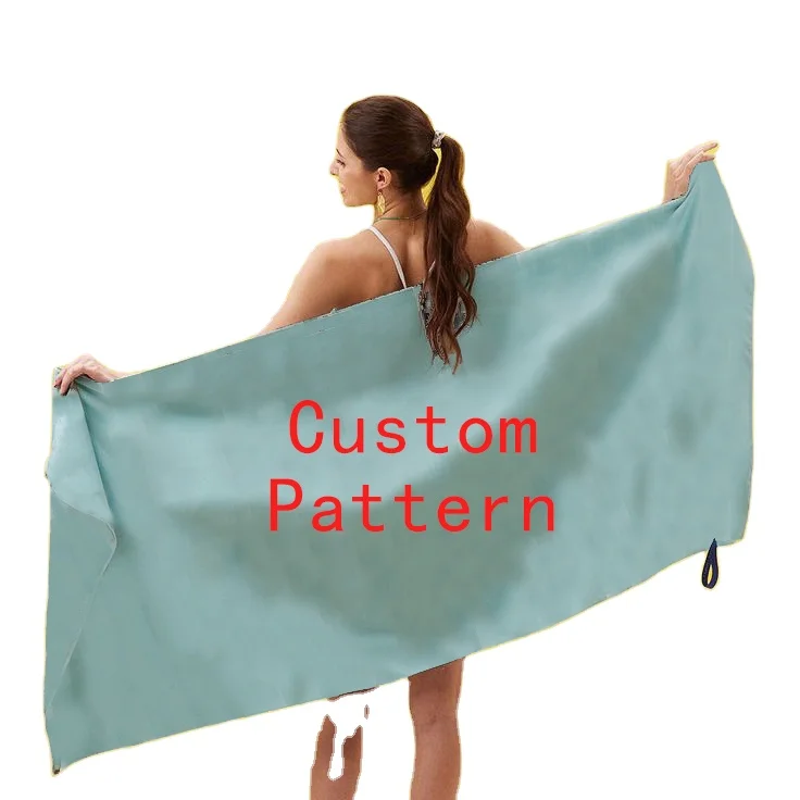 200 Gsm Microfiber Sand-Free Quick-Dry Hooded Beach Towel with Logo and Bag - Image 4