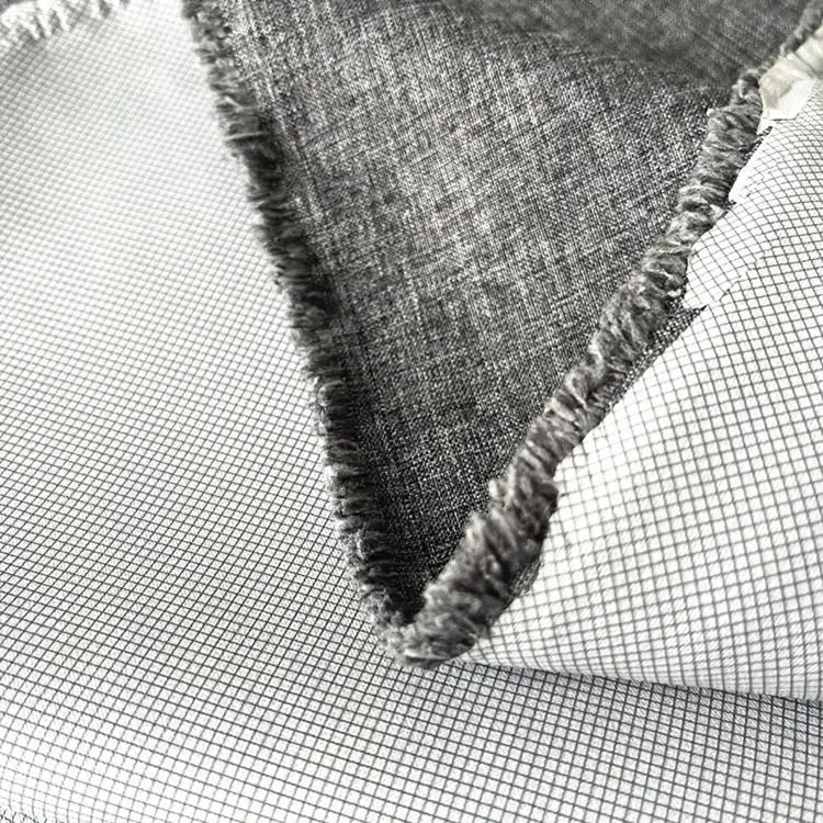 300D Cationic Polyester Bonded Grid Plaid TPU Waterproof Pongee Fabric - Image 2