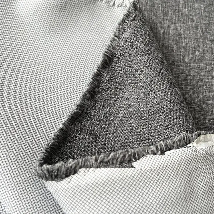 300D Cationic Polyester Bonded Grid Plaid TPU Waterproof Pongee Fabric - Image 3