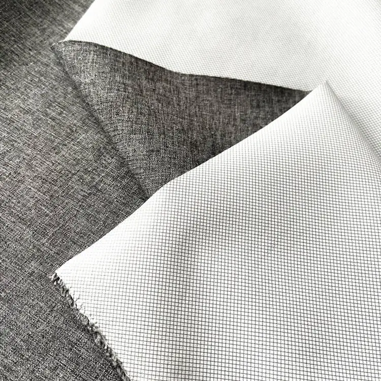 300D Cationic Polyester Bonded Grid Plaid TPU Waterproof Pongee Fabric - Image 5