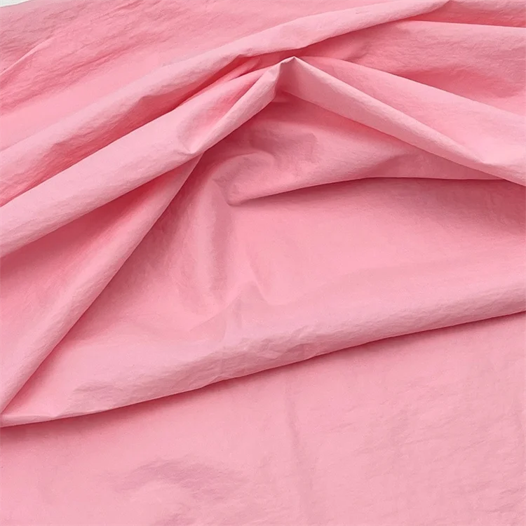 310T 40D Lightweight Eco-Friendly Nylon Crinkle Taffeta Waterproof Water-Resistant Custom Color Bag Fabric - Image 2