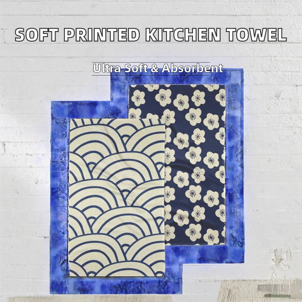 350gsm Woven Microfiber RPET Antimicrobial Quick-Dry Soft Absorbent Kitchen Tea Towel - Image 2