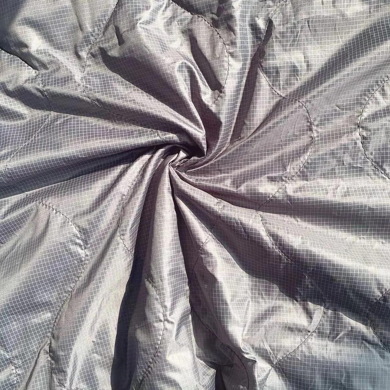 380T Ripstop Nylon Fabric Double Side Quilting Down Jacket Cotton-padded
