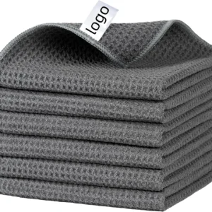400 GSM Microfiber Waffle Towels Custom Logo Antimicrobial Quick-Dry Sustainable