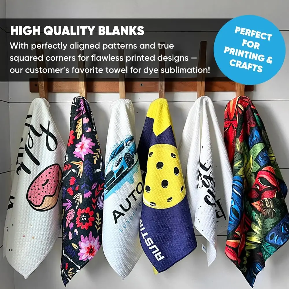 400 GSM Microfiber Waffle Towels Custom Logo Antimicrobial Quick-Dry Sustainable - Image 6