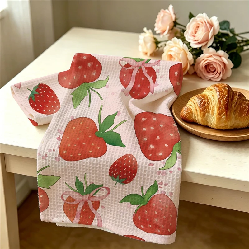 400 GSM Quick-Dry Microfiber Waffle Tea Towel with Logo for Kitchen Cleaning - Image 2