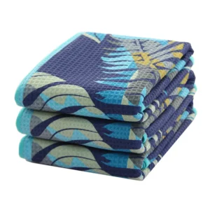 400gsm Customized Printed Waffle Towel for Beach Gym and Tea Towel
