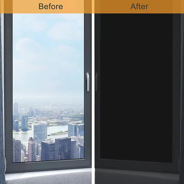 420D Oxford Fabric Blackout Curtains DIY Cuttable Waterproof Silver Black - Image 2