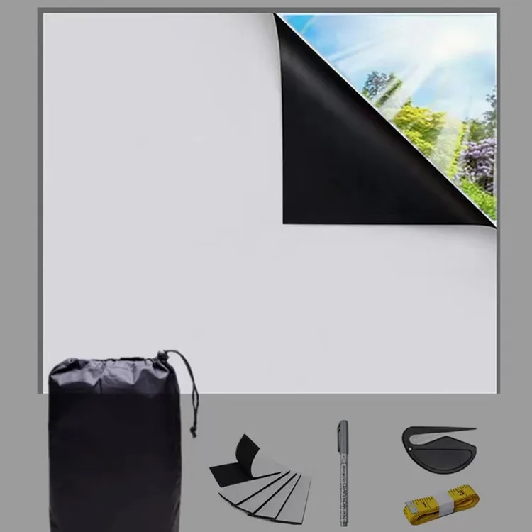 420D Oxford Fabric Blackout Curtains DIY Cuttable Waterproof Silver Black - Image 6