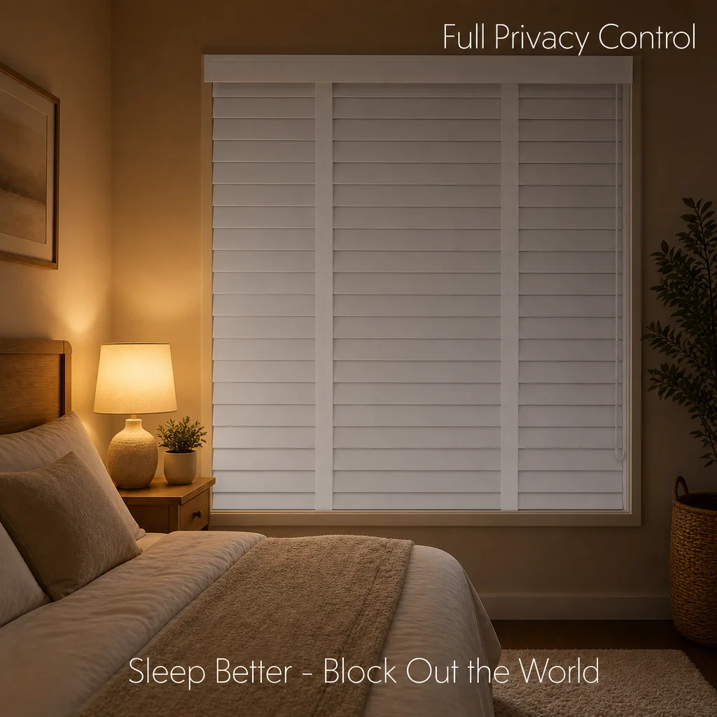 50mm Paulownia Wood Venetian Blinds Painted White Eco-Friendly Anti-UV - Image 2