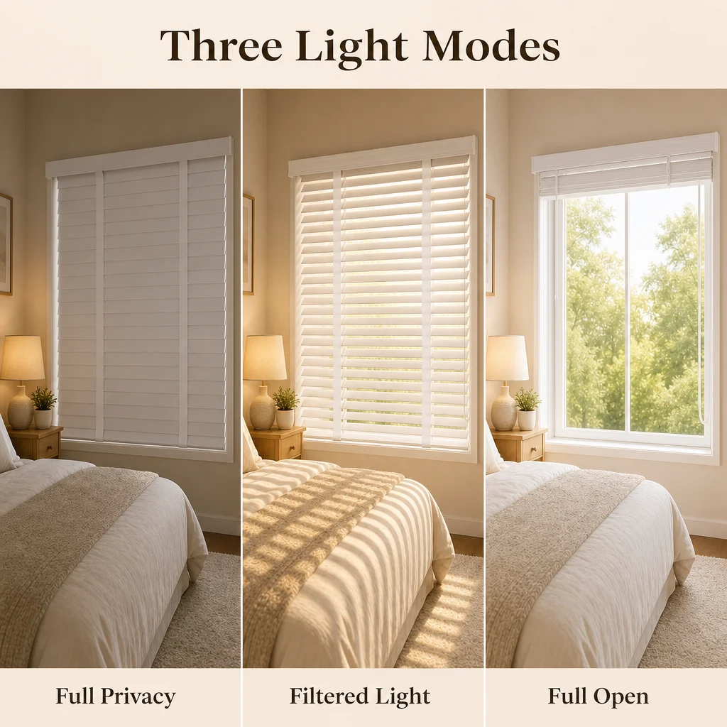 50mm Paulownia Wood Venetian Blinds Painted White Eco-Friendly Anti-UV - Image 4