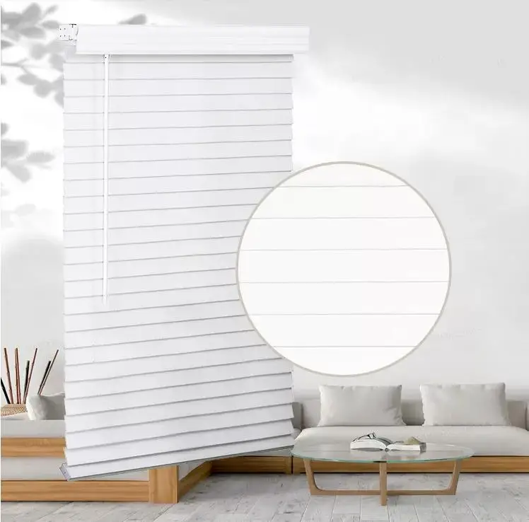 50mm White Fauxwood Blinds Component Design Budget-Friendly Price - Image 5