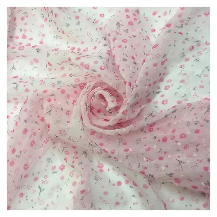 75D Printed Ultra Light Water Resistant Polyester Chiffon Fabric for Girls Garment and Lining - Image 3
