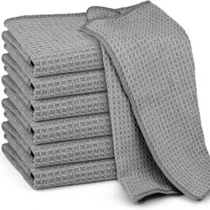 80 Percent Polyester 20 Percent Polyamide Microfiber Kitchen Dish Towel Set Quick-Dry Absorbent Waffle Weave Cleaning Towels