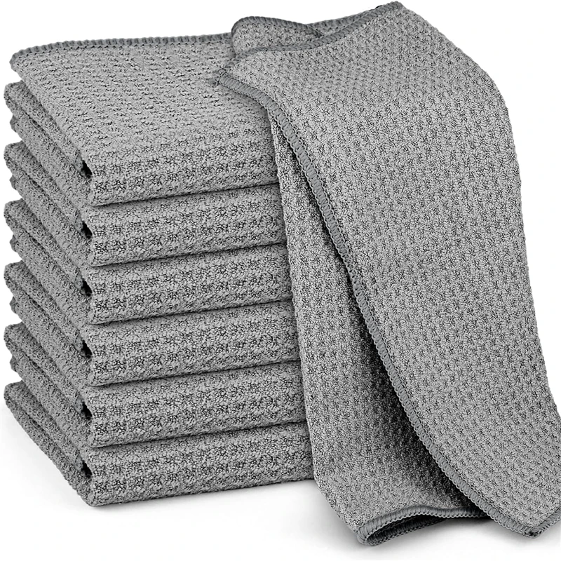 80 Percent Polyester 20 Percent Polyamide Microfiber Kitchen Dish Towel Set Quick-Dry Absorbent Waffle Weave Cleaning Towels