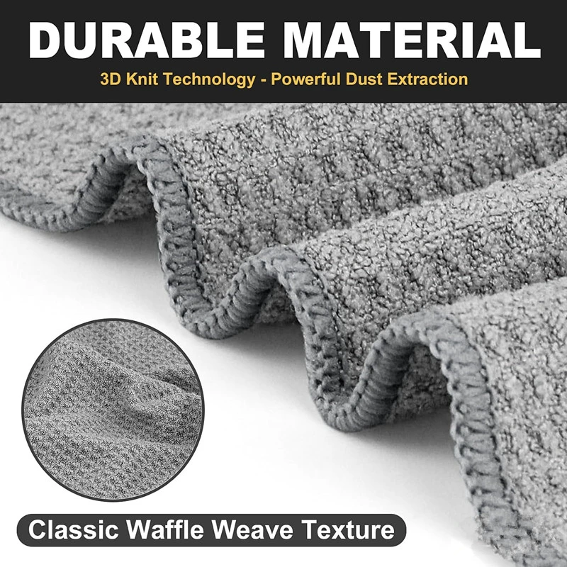 80 Percent Polyester 20 Percent Polyamide Microfiber Kitchen Dish Towel Set Quick-Dry Absorbent Waffle Weave Cleaning Towels - Image 3