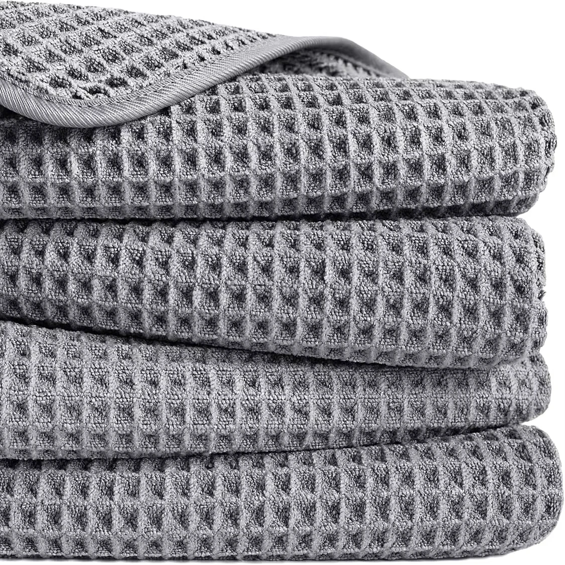 80 Percent Recycled Polyester 20 Percent Nylon 350g Microfiber Waffle Towel Quick-Dry Antimicrobial
