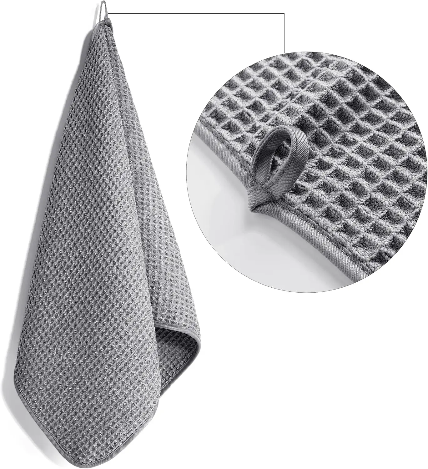 80 Percent Recycled Polyester 20 Percent Nylon 350g Microfiber Waffle Towel Quick-Dry Antimicrobial - Image 3