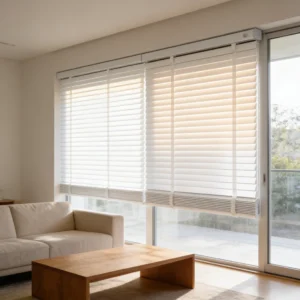 A-OK Motorised Paulownia Wood Vertical Blinds Smart Electric Window Shades Eco-Friendly