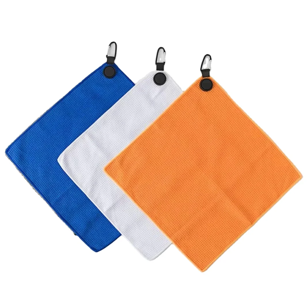 Absorbent Microfiber Golf Towel with Magnetic Hook and Clip