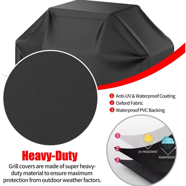 Adjustable Tape Grill Cover Weatherproof Tear-Resistant UV Fade-Proof Custom Logo - Image 3