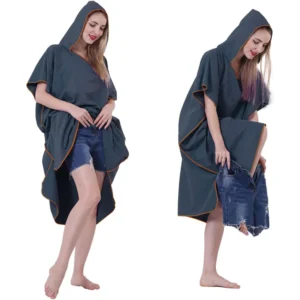 Adults Hooded Surf Poncho Changing Robe - Swim Pool Beach Towel