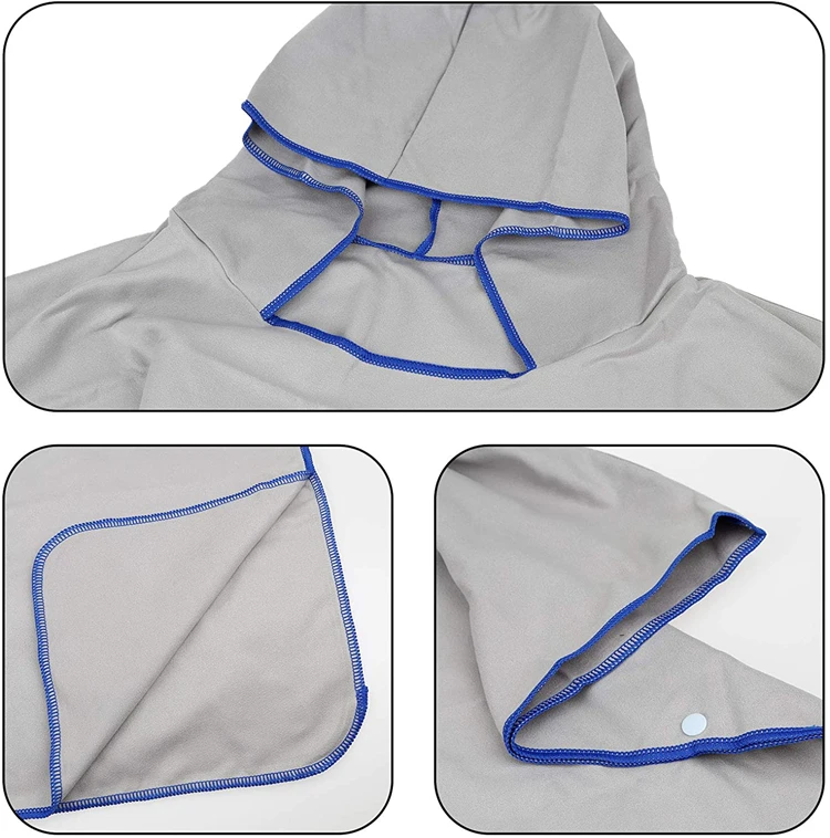 Adults Hooded Surf Poncho Changing Robe - Swim Pool Beach Towel - Image 3