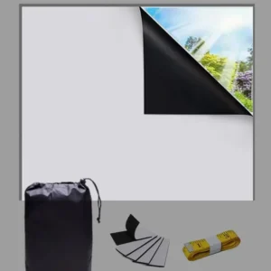 Amazon Portable Sun Proof Cuttable Blackout Curtain 100 Percent Polyester Woven Silver Black