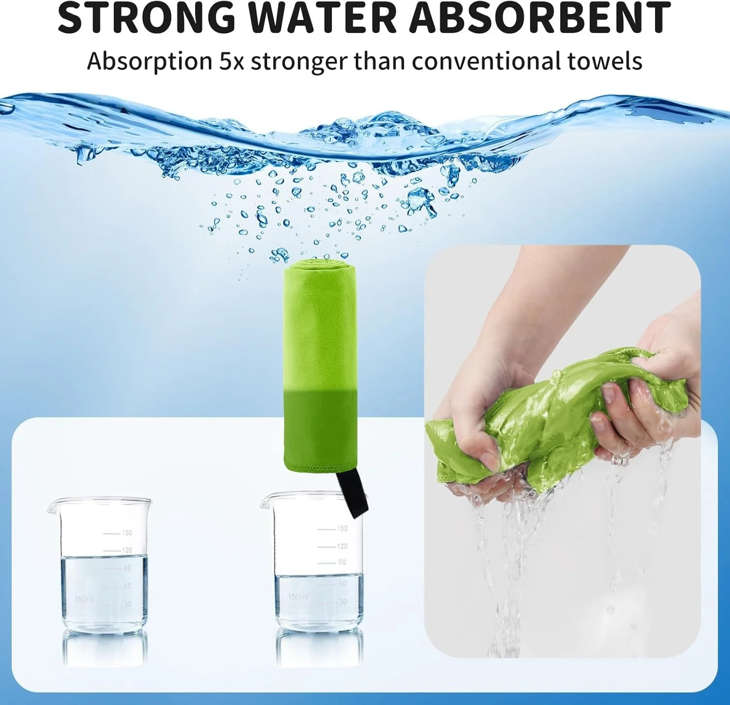 Antimicrobial Microfiber Fitness Towel Quick Dry Absorbent Yoga Gym Beach - Image 3