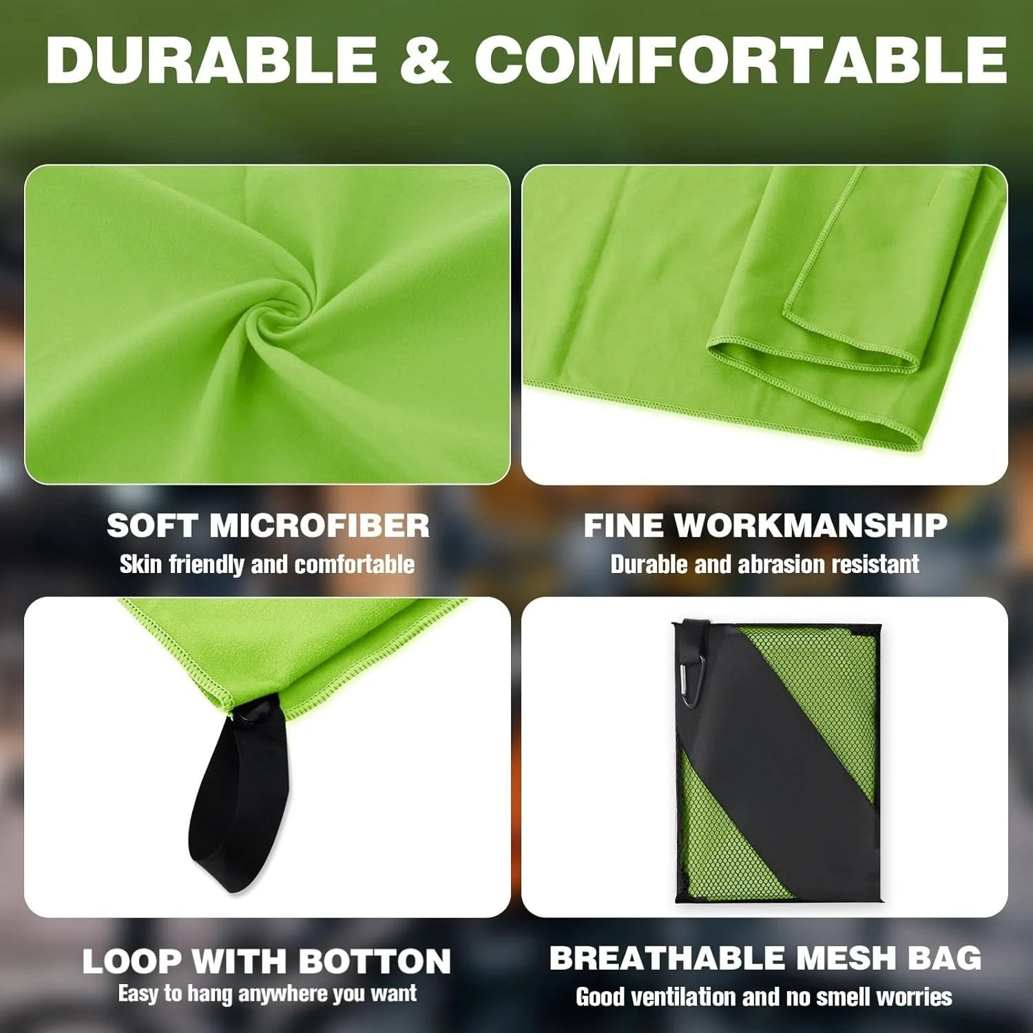 Antimicrobial Microfiber Fitness Towel Quick Dry Absorbent Yoga Gym Beach - Image 4