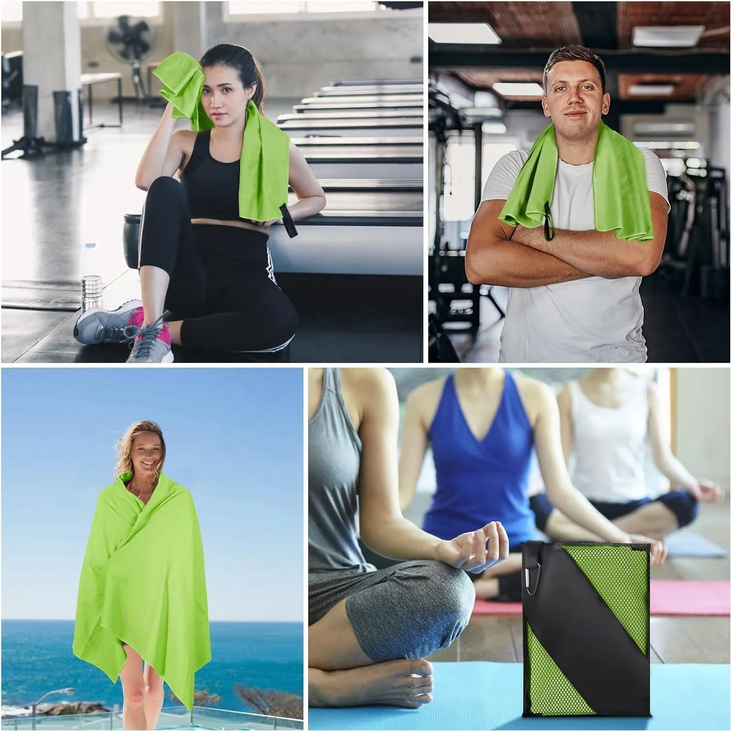 Antimicrobial Microfiber Fitness Towel Quick Dry Absorbent Yoga Gym Beach - Image 5