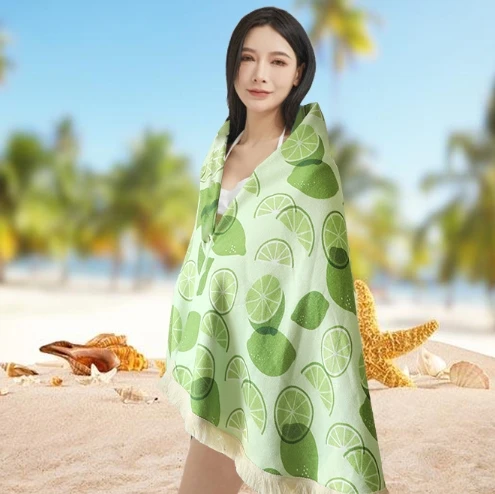 Antimicrobial Microfiber Round Beach Towel Quick-Dry Skin-Friendly Large Multi-Purpose - Image 5