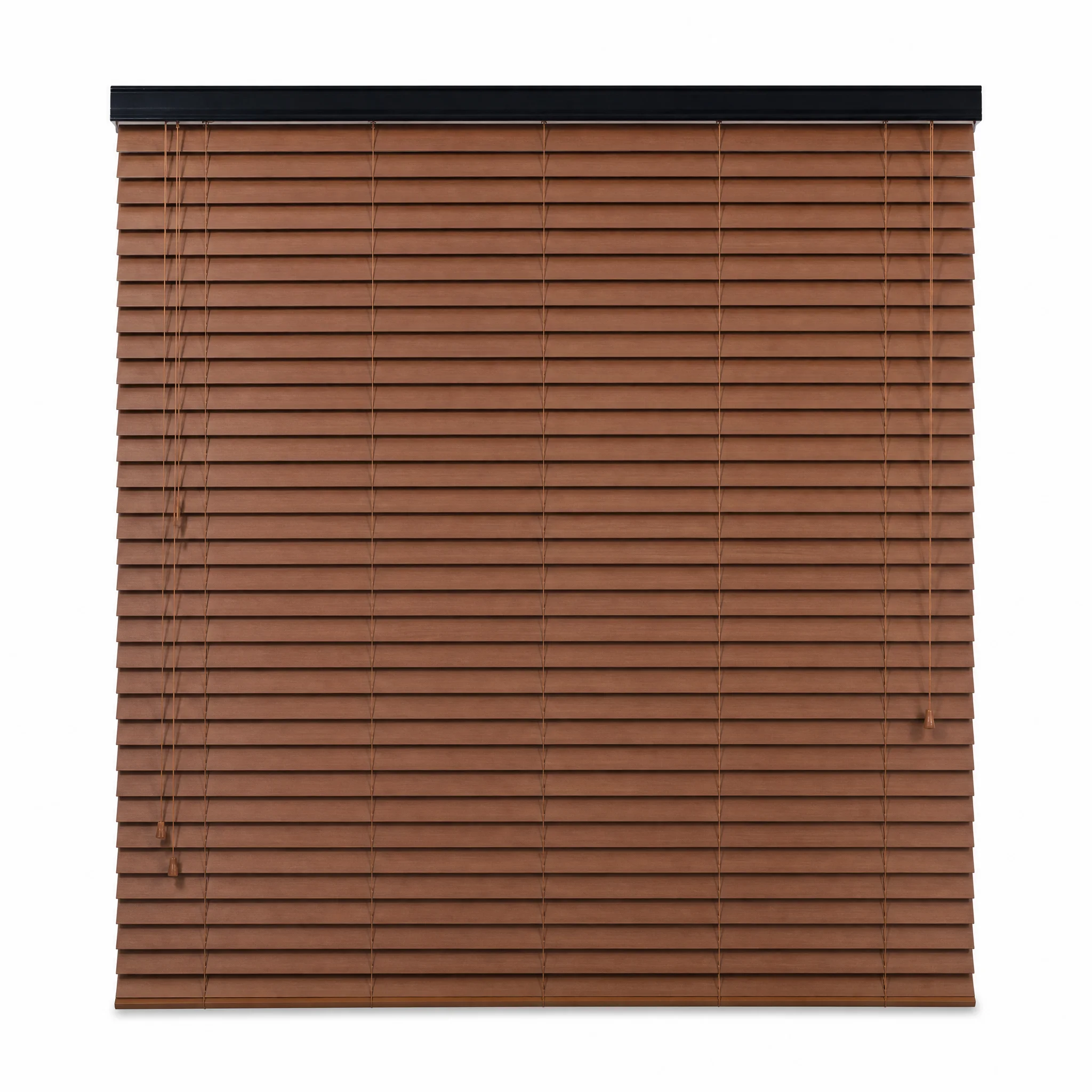 Aulownia Wood Venetian Blinds Ladder String Bedroom Soft Light Cord Control Black Headrail - Image 3